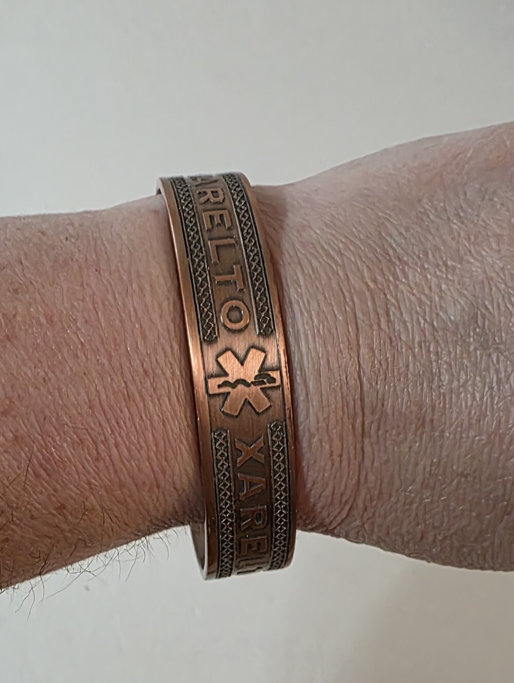 Agneti Xarelto Copper Medical Alert Cuff Bracelet